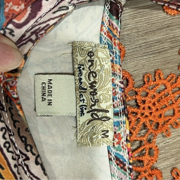 One World Orange Paisley Snake Skin Print Dress Women size Medium - Picture 7 of 14